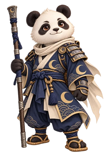 Moon Samurai panda concept artwork