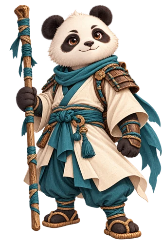 Teal Ronin panda concept artwork